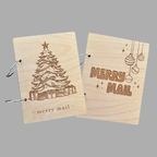 Christmas Card Holder – Laser Engraved Birch “Merry Mail” Binder by That's Sew Southard