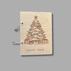 Christmas Tree Design Christmas Card Holder – Laser Engraved Birch “Merry Mail” Binder by That's Sew Southard