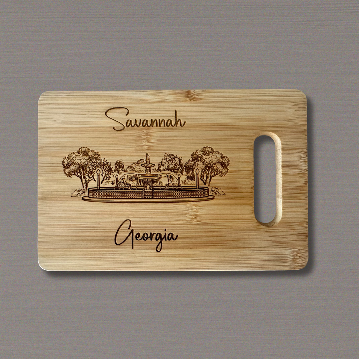 Forsyth Park Fountain Savannah GA Mini Cutting Board from That's Sew Southard