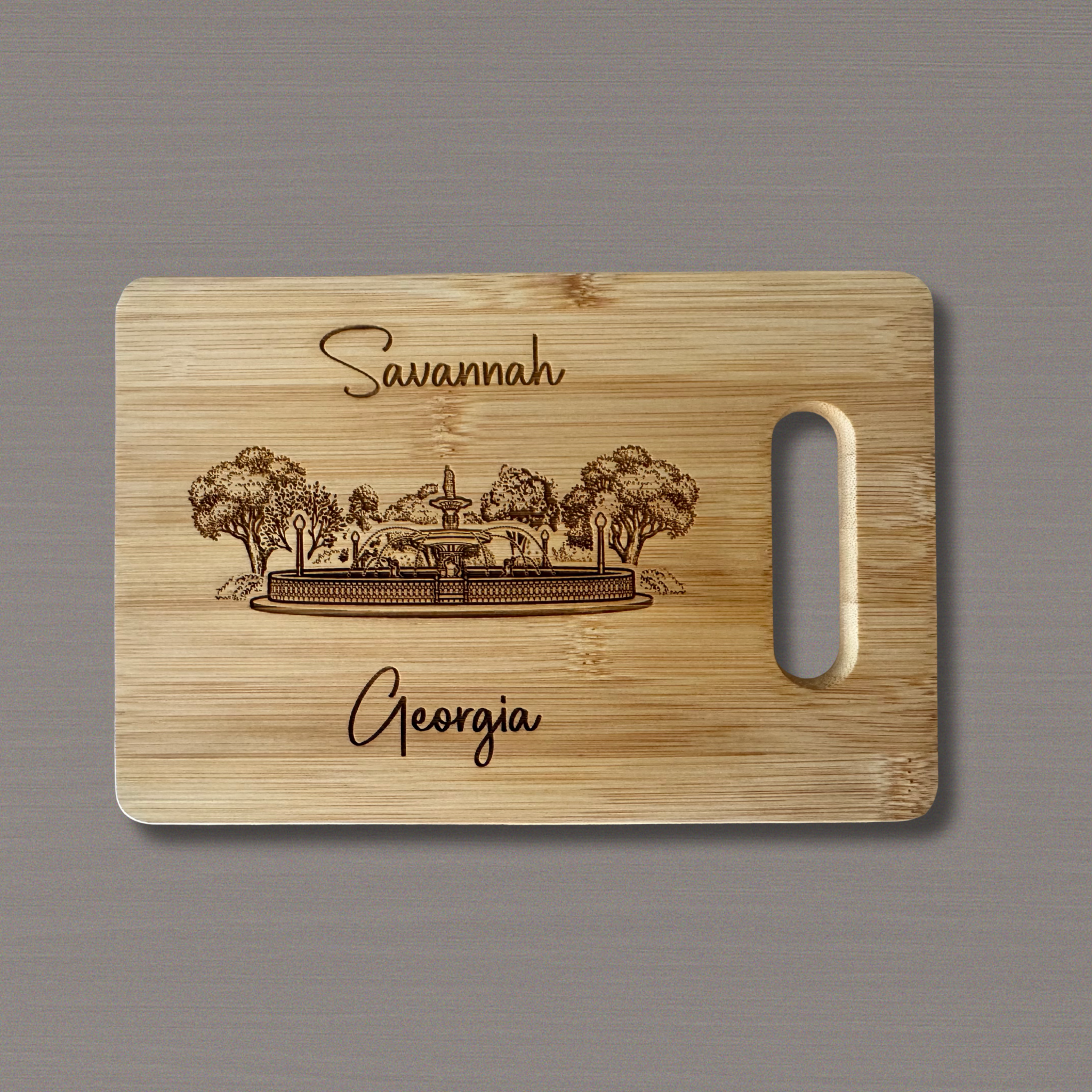 Forsyth Park Fountain Savannah GA Mini Cutting Board from That's Sew Southard