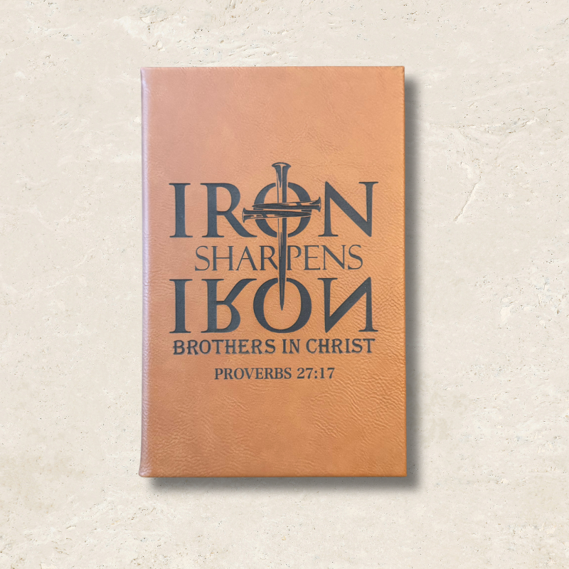 Iron Sharpens Iron Rawhide Leatherette Journal with Lined Notepad by That's Sew Southard