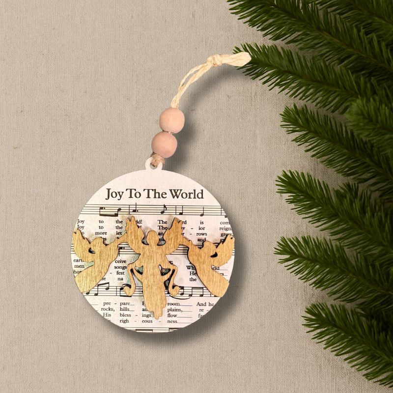Joy To The World Christmas Sheet Music Ornament - Nativity Collection by That's Sew Southard