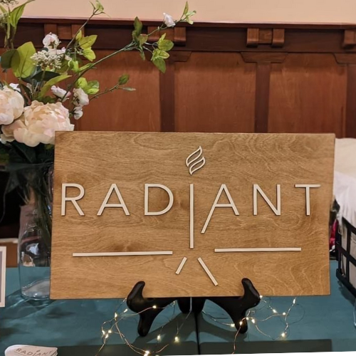 Radiant wood sign custom made by That's Sew Southard