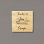 Thunderbolt GA Shrimp Boat Square Coaster Set from That's Sew Southard