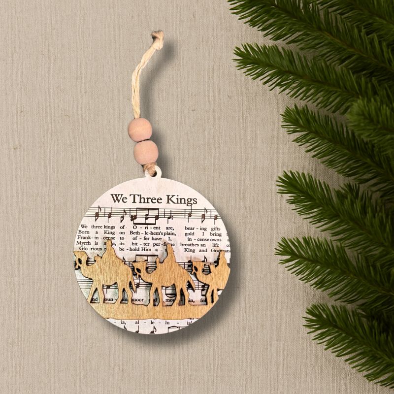 We Three Kings Christmas Sheet Music Ornament - Nativity Collection by That's Sew Southard